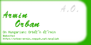 armin orban business card